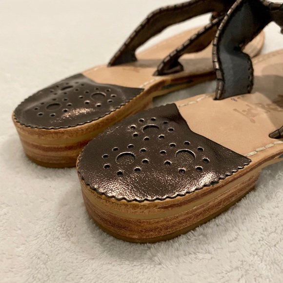NEW RARE Jack Rogers Navajo Flats Sandals Pewter - Picture 6 of 8